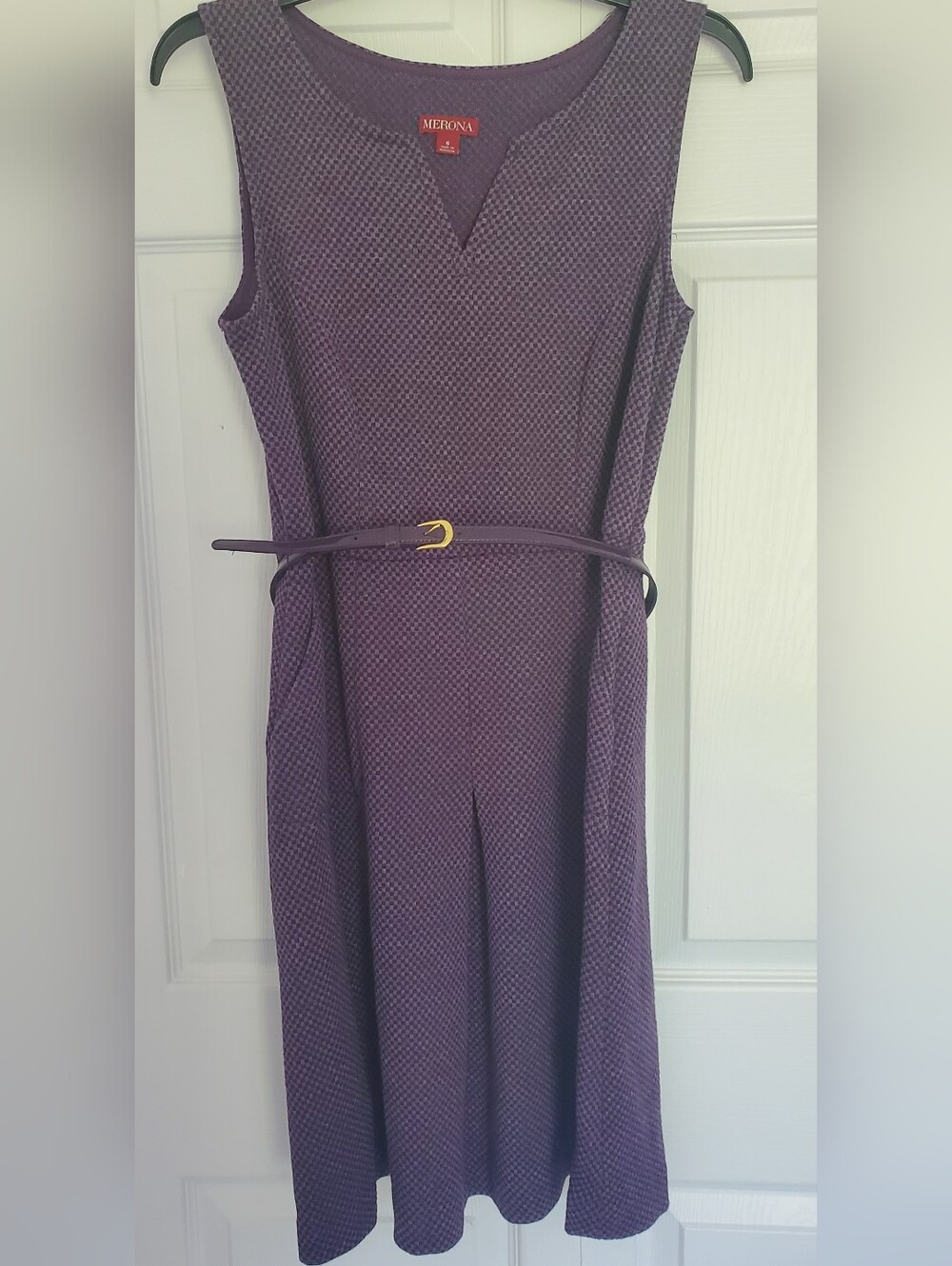 Sleeveless Twill Dress, Size 6, Merona, Pockets